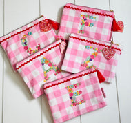 Gingham Ric Rac pouch